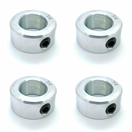 Four (4) 3/4" Bore Zinc Plated Steel Shaft Collars w/Set Screw