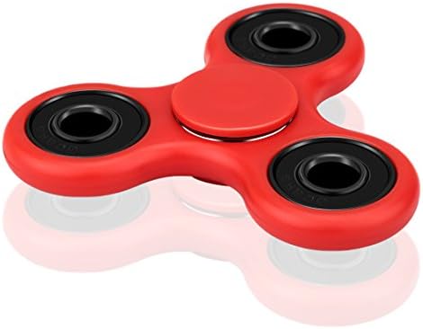 Amileeo High Speed Fidget Spinner Helps Focusing Thinking Stress Reducer Relieves Anxiety Boredom Tri-Spinner Focus Anti-Anxiety Toys for Kids and Adults(Red)