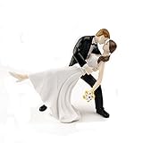 Homanda® A Romantic Dip Dancing Bride and Groom Couple Figurine Wedding Decoration Cake Topper