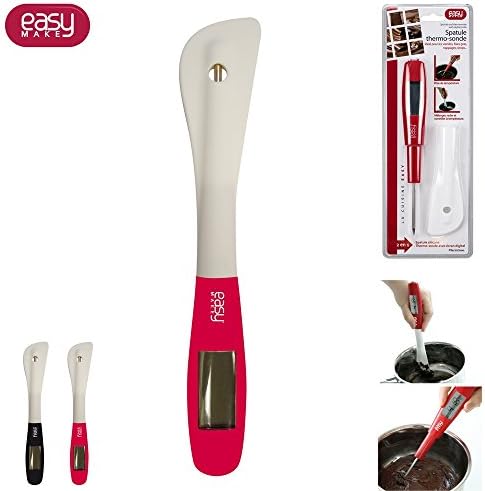 EASY MAKE - Digital Spatula Thermometer Cooking &amp; Candy Temperature Reader &amp; Stirrer in One (Black)