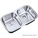 Decor Star P-006 32 1/4 Inch Undermount 50/50 Equal Double Bowl 18 Gauge Stainless Steel Kitchen Sink cUPC