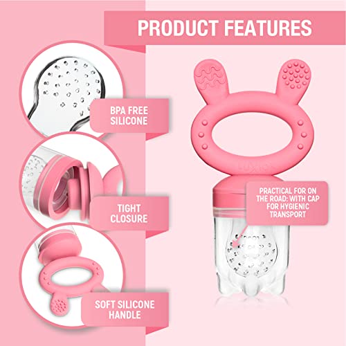 Luxior Fruit Feeder Baby Set Raspberry/Fruit Feeder for Baby + 3