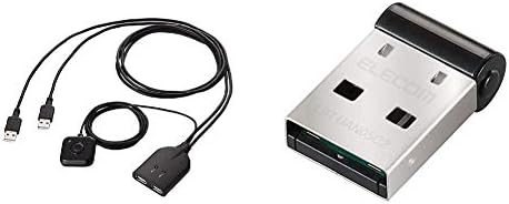 セット買い エレコム Kvmスイッチ キーボード マウス用 手元スイッチ付 ブラック Km 2bbk Bluetooth Usbアダプタ 超小型 Ver4 0 Edr Le対応 省電力 Class2 Windows10対応 Lbt Uan05c2
