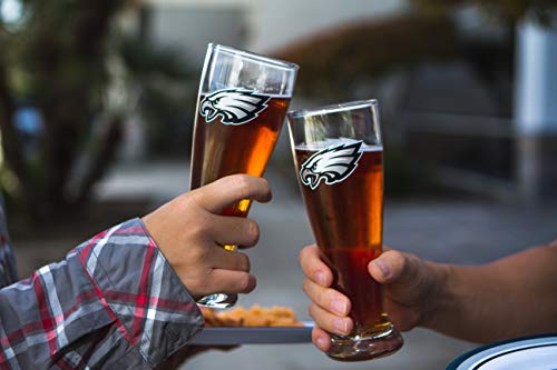 Duck House NFL Philadelphia Eagles Unisex Pilsner Glass Setpilsner Glass Set, Clear, 16 oz/ea