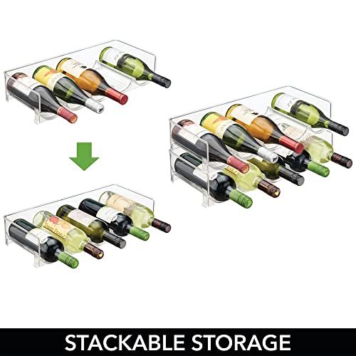 mDesign Plastic FreeStanding Water Bottle and Wine Rack Storage