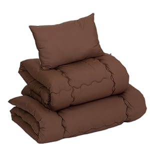 肌触りが滑らか素材 ホコリが出にくい寝具布団3点セット 「ハーモニー」【ブラウン色（茶色）】（シングルサイズ）