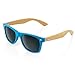 Oct17 Wood Bamboo Wooden Vintage Sunglasses Eyewear for Mens Womens (Blue, Black )