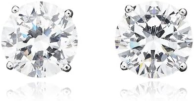 Crislu6 carat Round Stud Earrings Sterling CZ New