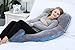 AngQi Pregnancy Pillow U-Shaped, Full Body Pillow for Pregnant Women, with Maternity Pillow Velvet Cover, Grey-Blue…