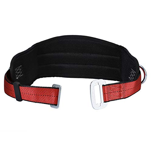 WILDKEN Body Belt with Waist Pad and Side D-Rings, Personal Protective Equipment Safety Climbing Harness (Red)