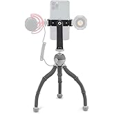 JOBY Camera Tripod, Mini Flexible Stand with GripTight 360 Phone Holder w Cold Shoe Mount, 1/4" Screw, Compatible with iPhone