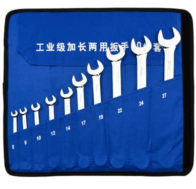 Suosi-GSCM 10-Piece Metric Combination Wrench Set, 8mm-27mm, Long Pattern/Full Polishing/Mirror Finish