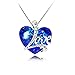 Pealrich “ Heart of the Ocean” Love Heart Pendant Necklace Made with SWAROVSKI Crystal Elements, Gift for Women/Girlfriend (Blue)