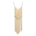 WRISTCHIE Women's Statement Necklace Long Tassels Multi-strands Necklace (Gold Color)