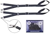 Buttons & Pleats Advanced Type Shirt Stays Durable with Reinforced Locking Clamps on Garter Straps Sock Suspenders - Keep Shirt Tucked in Comfortably
