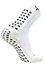 TRUSOX Mid-Calf Crew Cushion Soccer | Football Socks (Pair) with Anti Slip Pads To Reduce Blisters, for Men and Women, White, Medium, Shoe Size US(M 7-9.5, W 8-10.5)