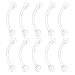 Ruifan Pack of 10 Clear Bioflex Curved Eyebrow Ring Body Jewelry Piercing Retainer Screw UV Ball Clear 16G 1/2