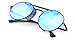 Flowertree STY056 Metal Frame Mesh Fold-in Side Shield Round 52mm Sunglasses (C4-blue+blue, 0)