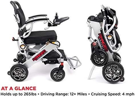 Porto Mobility X5 Fold &Travel Premium Electric Wheelchair, Aerospace Aluminum Crafted Design, Lightweight only 43 LBS, TSA Airline Approved Folding Power Wheelchair
