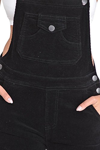 G-Style USA Women's Corduroy Overalls RJHO446 - Black - 2X-Large - S1G