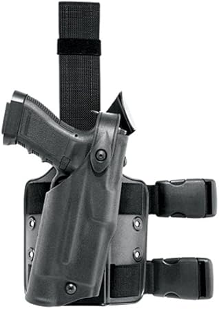 Safariland 6304 thigh holster with hood guard and mounting holes visible