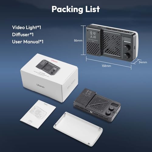ULANZI LM-P40 RGB LED Video Light, 2700-6500K 40W Portable Camera Light, 5000mAh Rechargeable Battery, 20 Scene Modes, Mini Studio Lighting for YouTube, Vlogging, Live Streaming, Photography
