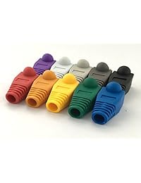 accessbuy 100 Pcs Mixed Color Cable de red CAT5E Cat6 RJ45 Ethernet Alivio de Tensión Botas Cable conector Plug Cover