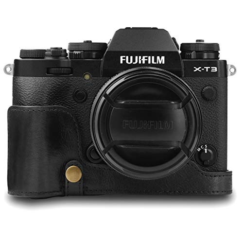 MegaGear MG1552 Ever Ready Demi Étui en Cuir Véritable avec Bandoulière pour Fujifilm X-T3 - Noir - Image 2