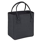 Lunch Tote Bags for Women,Reusable Insulated Lunch Bag Handbags for Women Adults Use for Work,School,Picnic,On The Go (Black)