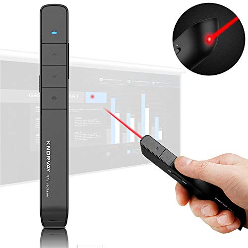 【 Rechargeable】 KNORVAY N75 Wireless Presenter Rechargeable with 300ft Long Control Range, Hyperlink USB Powerpoint Remote Presentation Clicker Laser Pointer Rechargeable 2.4GHz (B-Black) - Thumbnail 7