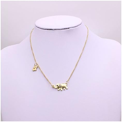 Gold-Plated Elephant Pendant Necklaces - Mom and Baby Elephant Animal Necklace Everyday Jewelry for Gift
