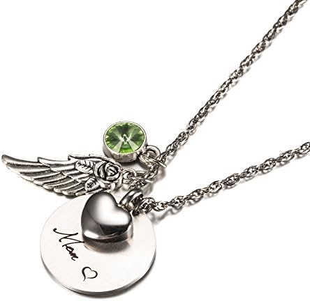 Cremation Jewelry for Mom/Dad Urn Ashes NecklaceMemorial for Loss of Loved One by CheKu (Mom August)