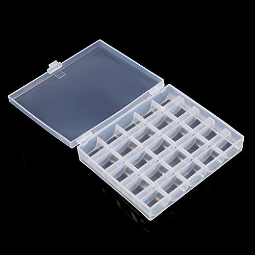 Bobbin Box Organizer, 1pc Plastic Sewing Machine Bobbins Box Empty Bobbins Case Sewing Machine Bobbin Organizer Storage Clear Box for 25 Spools