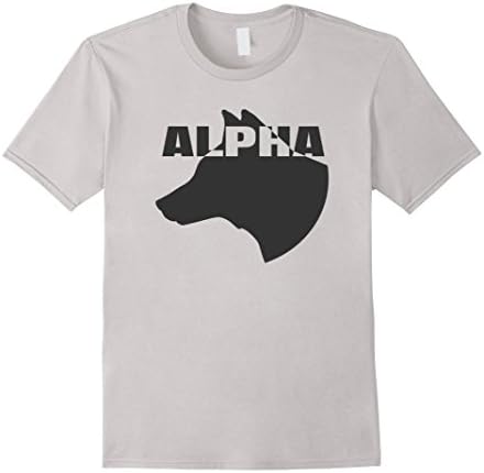Mens Alpha Dog T Shirt Man's or Woman's Best Friend Tee Large Silver