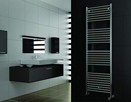 Cordivari Chromed Towel Warmer Hydronic Straight 16x32 in Chrome Europe Design Radiant
