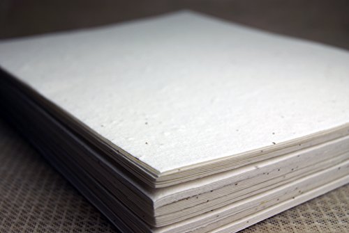 White Seed Paper Heavy weight (80lb.) 8.5" x 11" pack of 30 handmade Card stock cotton fiber - Thumbnail 2
