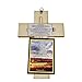 Decorative christian wooden Wall Cross Embedded with Special Energy Green Natural TOURMALINE Stones Gems 6.5