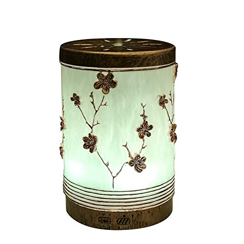 BAIESHIJI Handmade Essential Oil Diffuser, Metal Vintage Oil Diffusers 200ML, Aromatherapy Diffuser with Waterless Auto Shut-Off Protection, Ultrasonic Humidifier Diffuser with Intermittent Mist