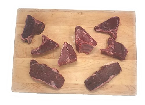 Wild Game Variety Steak Pack: 100% All-Natural Pack of Bison Steaks, Elk Chops, Venison Loin, and Wild Boar Chops - with no Growth Hormones or Antibiotics - USDA Tested - 2 of each Steak (8 Count)