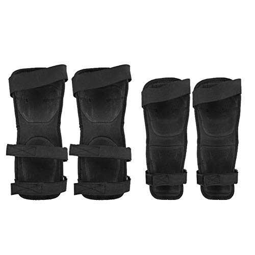 Yolu 4Pcs Set Adult Adjustable Motorcycle Elbow and Knee Pads Protection Shin Guards Protector Body Armor for Motorcycle Motocross Racing Mountain Bike Skating