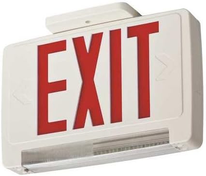 Exit Sign w/Emergency Lights, 3W, Red