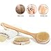 COOBA Dry Body Brushing Bath Brush Set Include Long Handle and Oval Shaped Handy Palm Body Brush 100% Natural Bristles Good for Health and Beauty
