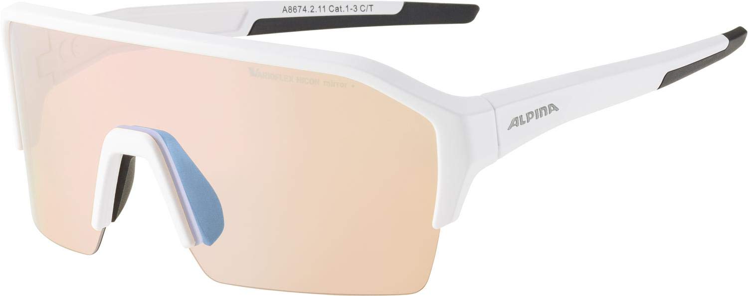 ALPINA Unisex - Adult, RAM HR Q-LITE V sports glasses, white matt, One Size