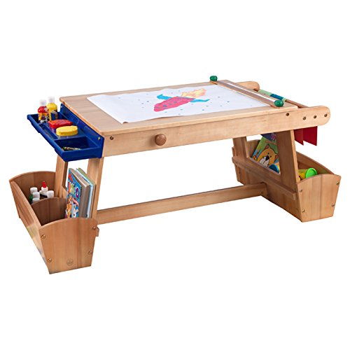 kidkraft art table with drying rack and storage