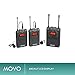 Movo WMIC80 UHF Wireless Lavalier Microphone System with 2 Bodypack Transmitters, Portable Receiver, 2 Lav Mics, and Shoe Mount for DSLR Cameras (330' Range)