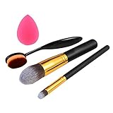 Elevin(TM) 4pcs pro Cosmetic Makeup Face Powder Blusher Toothbrush Curve Foundation Brush