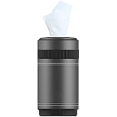 KOOMTOOM Round Car Tissue Holder for Cup Holders - Refillable Aluminum Car Napkin Organizer with 1 Pack Tissues, Universal Fi
