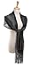 Cizoe 1920s Gatsby Weddings Evening Scarfs,Sheer Glitter Sparkle Piano Shawl Wrap (Metallic Black)