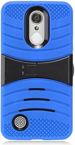 LG Rebel 3 Protective Case, Phone Case for Tracfone LG Rebel 3 Prepaid Smartphone, Heavy Duty Hard Armor Cover Case Kickstand (Blue-black)