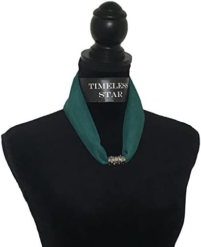 Chiffon Necklace Sash Scarf with Engraved Magnetic Clasp Classic Style for Women (Jungle)